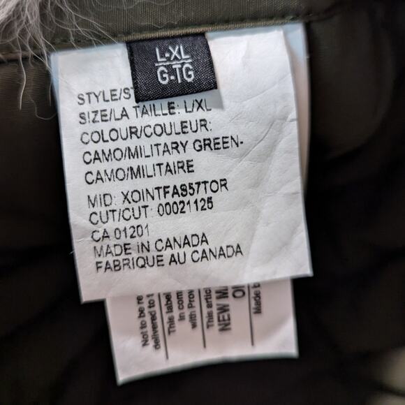 Canada Goose Camo Aviator Hat L/XL - Coyote Fur Trim - Made in Canada - Picture 5 of 6